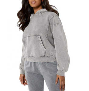 เสื้อฮู้ดแขนยาวสำหรับผู้หญิงเสื้อฮู้ดผ้าซักกรดสำหรับผู้หญิงน้ำหนักเบาออกแบบโลโก้ได้ตามต้องการ - Product Image 3