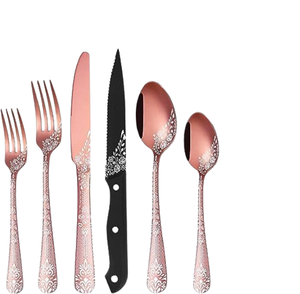 Vente en gros robuste en acier inoxydable argent mat poli avec Dieu poignée en relief ensemble de couverts - Product Image 3