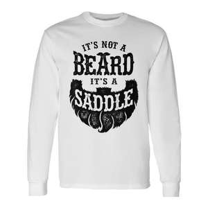 Non è una barba, ma una sella: maglietta a maniche lunghe per uomini barbati, maglietta divertente - Product Image 1