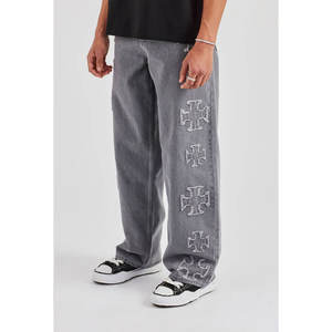 OEM Mens Acid Washed Denim <b>Jeans</b> Pants Fashionable Comfortable Loose Regular Classic Fit Durable Casual Wear Denim Pants - Product Image 1