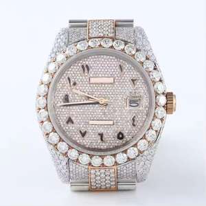 Montre de luxe VVS Moissanite montre Hip Hop en verre saphir de haute qualité pour hommes peut passer le test de diamant montre cloutée unisexe - Product Image 1