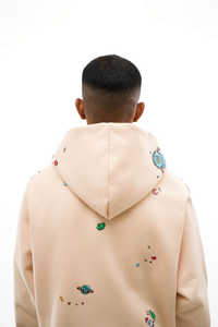 Sudadera con capucha de gran tamaño personalizada para hombre Temporada de Otoño de longitud larga Sudadera con capucha de lana sólida Serigrafía - Product Image 3