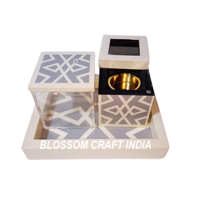 ชุดถาดตกแต่งและกล่องบาคูร์แบบฝังกระดูกไม้เมล็ดไม้หรูหรามีกลิ่นหอมกุหลาบไม้จันทน์สำหรับใช้ในบ้านธุรกิจ UAE ksa qatar - Product Image 2