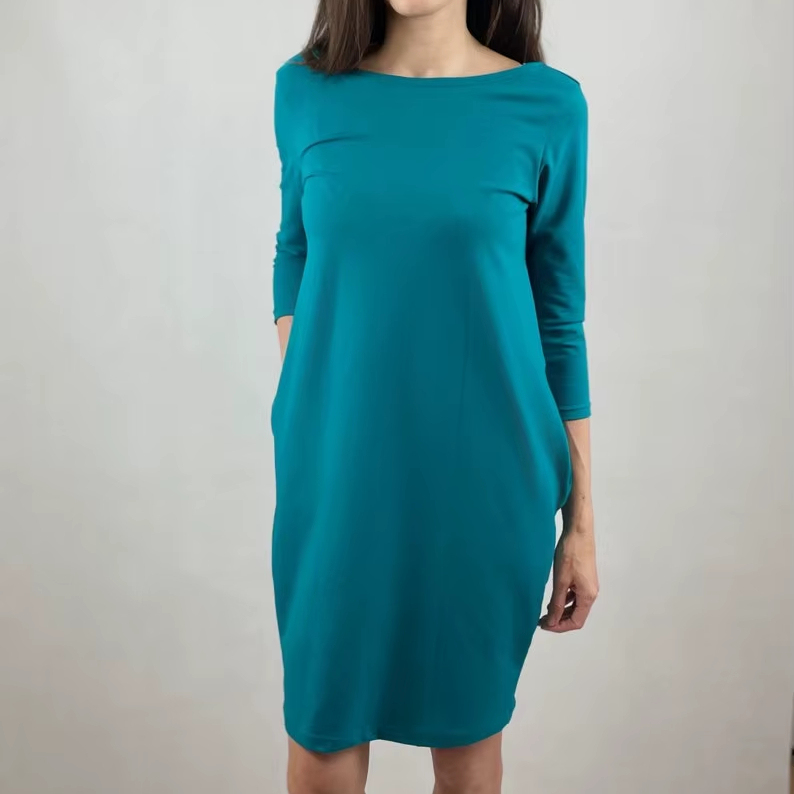 jersey balloon dress Organic Cotton with Pockets Emerald Green T-Shirt Dress Soft GOTS Cotton Summer Balloon Dress Comfy META TOE SHAPES OK