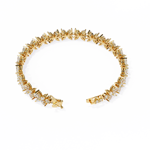 Bracelet pour femme en or jaune massif 14 carats, or cultivé en laboratoire, coupe ronde brillante, certifié IGI, élégant bracelet tennis pour femme, cadeau de Noël - Product Image 6