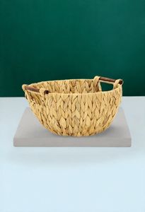 Handmade Natural Water <b>Hyacinth</b> <b>Basket</b> For Home Decor Storage With Organic Texture And Artisan Detailing - Product Image 2