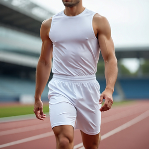 Taille élastique 100% coton Polyester Yoga Fitness exercice Shorts solide motif vêtements de sport pour garçons pour courir Gym Wear - Product Image 6