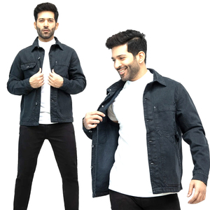 Chaqueta vaquera de lona azul para hombre de nuevo diseño con bolsillo de botón estilo informal transpirable para otoño invierno marca talla L prendas de vestir - Product Image 6