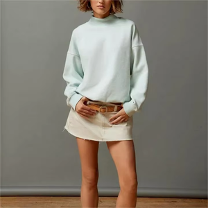 Qualité de luxe Pull Col Haut Sweat Streetwear Baggy Coton Épais Surdimensionné Col Montant Sweat - Product Image 2