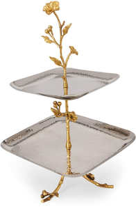Gold Color 2 Tier Dessert Serving Stand Stainless Steel With <b>Mirror</b> Polished Cake Display Stand Hot Selling Supplies From India - Product Image 6