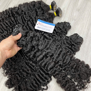 Natural Burmese <b>Curly</b> Weft Wholesale Human Hair <b>Bundles</b> Unprocessed cuticle aligned - Product Image 4