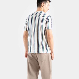 T-shirts pour hommes de haute qualité en gros, impression de logo personnalisée, coton bambou, impression en relief, coupe classique, 240 g/m², épaules tombantes - Product Image 2