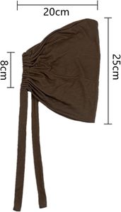 หมวกฮิญาบแบบสวมใต้ฮิญาบสำหรับมุสลิมปรับขนาดได้มีสายสัมพันธ์ด้านหลังแบบอิสลามติดผ้าพันคอ - Product Image 3