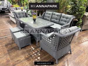 Meilleure vente, ensemble de meubles de jardin en rotin avec table à manger, chaises de jardin, canapé d'extérieur pour la maison, patio, villa, hôtel, café, restaurant - Product Image 2