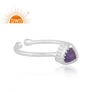 Best Selling Sterling Silver Natural Tanzanite Gemstone Triangle Design <b>Adjustable</b> <b>Ring</b> Custom Jewelry For Women Gift For Her - Product Image 3