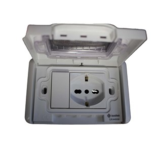 Kit di montaggio a filo IP55 503 presa Schuko preassemblata 2P T 10/16A + interruttore a palo singolo-materiali elettrici/scatole e - Product Image 4