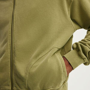 Sweat-shirts à capuche zippés surdimensionnés personnalisables pour hommes, en polaire/coton, thermiques, épais, respirants, coupe courte, épaules tombantes, hiver, lot de 2 - Product Image 6