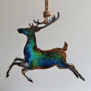 SilentDasher Cast Hanging Holiday Reno para decoración festiva del hogar Escultura de Navidad para exhibiciones de temporada - Product Image 1