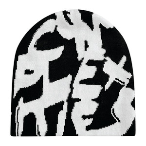 Gorro de Mohair Personalizado para Hombre, Gorro Jacquard con Letras, Gorro de Invierno de Crochet, Gorros de Mohair para Invierno - Product Image 1