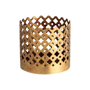 Bougeoir votif en métal durable avec finition dorée pour accessoires de décoration de maison et d'événements de luxe - Product Image 1