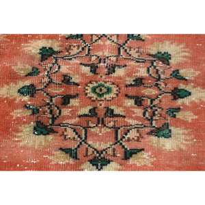 Alfombra turca de área grande, diseño clásico de retazos naranja verde, 3,1x6,5 pies, patrón rectangular abstracto, látex de lana para vivir - Product Image 5