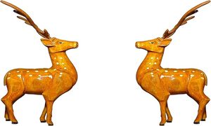 การตกแต่งคริสมาสต์สีทองตกแต่งด้วยไม้รูปกวางเรนเดียร์สีทองดีไซน์สัตว์ทันสมัยสำหรับเทศกาล - Product Image 3