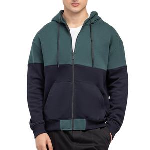 Sudaderas con Capucha de Dos Paneles con Cremallera de Alta Calidad para Hombre, con Capucha Ajustable, Sudaderas de Algodón Combinado con Bolsillos para Hombre - Product Image 1