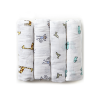Couverture d'emmaillotage personnalisée en gaze double en coton biologique à motif floral imprimée avec emballage personnalisé