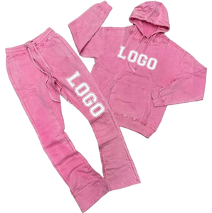 Sweat à capuche en molleton de coton et pantalon de survêtement Ensemble de jogging ample Baggy Survêtement avec lavage à l'acide pour les États-Unis - Product Image 4