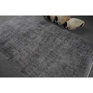 พรมตุรกีวินเทจ ขนาด 4.7x7.7 ฟุต พรมลายดอกไม้สีเทา - Product Image 4