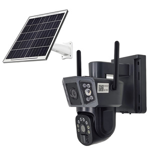 QL18 4MP Solar <strong>CCTV</strong> Camera 4G <strong>Wireless</strong> 8W Solar Panels with Human PIR Sensor Dual Lens PTZ WIFI-4G Solar <strong>CCTV</strong> - Product Image 1