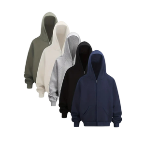 Custom Graphic Zip <b>Hoodie</b> for <b>Men</b> 100% Cotton Puff Printing Oversized Fit Autumn Season Sizes XS 6XL 3D Pattern Logo Pulsed - Product Image 2