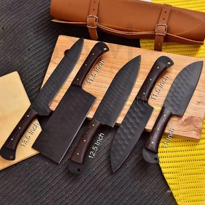 Juego de Cuchillos de Chef Profesionales de Acero al Carbono de 5 Piezas, Marca Ahmad Fabric, Hechos a Mano, Mango de Resina, Funda de Cuero, Diseño Moderno, Personalizable - Product Image 6