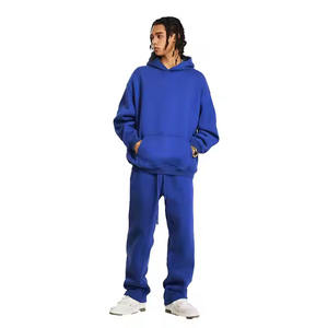 Ensemble sweat à capuche et pantalon de survêtement unisexe surdimensionné, en mélange de coton 100% de haute qualité, polaire d'hiver, broderie de logo personnalisée, vente en gros - Product Image 6