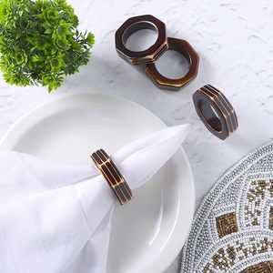 <b>Epoxy</b> Resin Bronze Brown Napkin Rings Bulk for Party Decoration Dinning <b>Table</b> Everyday Family Gatherings a Great Tabletop Decor - Product Image 5