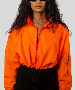 Nouveau style de mode, logo personnalisé, veste coupe-vent surdimensionnée à fermeture éclair en nylon pour femmes, veste légère pour l'extérieur bon marché - Product Image 1