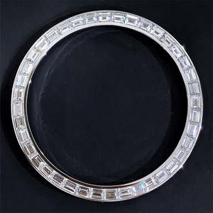 Bisel de Reloj de Lujo con Diamantes Moissanite VVS, Corte Baguette, Pasa el Test de Diamantes, 36mm/41mm/26mm/31mm/34mm, Estilo Hip Hop - Product Image 3