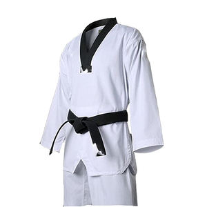 Uniforme de Taekwondo de haute qualité Bon matériel Conception personnalisée Arts martiaux respirants Porter du coton Marque personnalisée Emballage personnalisé Hommes - Product Image 1
