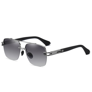Gafas de sol cuadradas con montura dorada de alta calidad para hombres y mujeres polarizadas UV 400 protección Flyer sin montura lente grande Material Tac - Product Image 3