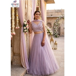 Ajmera Women Modern Stylish Bridal Reception Gown Natural Elegant Sleeveless Long Party Wear Embroidery Traditional Outfit - Product Image 1