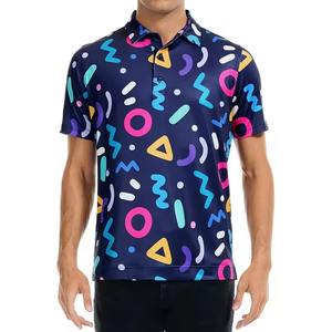 Diseño libre Rendimiento Sublimación Deportes Suave Absorbe la humedad Camiseta de golf de secado rápido Camisetas de polo para hombres Camisa de impresión completa - Product Image 3