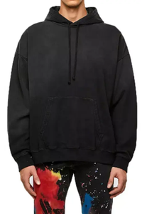 เสื้อฮู้ดผู้ชายน้ำหนักมากทำจากผ้าฝ้ายฟอกสีกรดออกแบบได้ตามต้องการ - Product Image 5