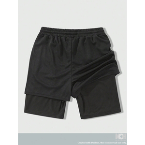 Pantalones cortos transpirables con estampado gótico para hombre de alta calidad, estilo de dos piezas de imitación adecuado para uso diario en primavera y verano - Product Image 3