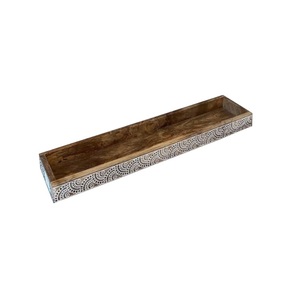 Plateau décoratif en bois de qualité standard gravé à la main serveur de pâtes cuisine à domicile utilisation de restauration rapide plateaux de service - Product Image 1