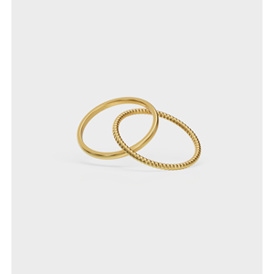 Anillo Duet de Cobre Chapado en Oro de 18K, Anillo Religioso Clásico de Moda para Aniversario - Product Image 6