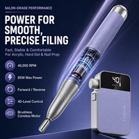 Outil professionnel de manucure et pédicure, perceuse à ongles sans fil 40000 tr/min, machine à poncer les ongles sans balais avec charge Type-C et écran LCD