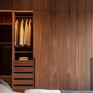 JY Furniture European Style <b>Large</b> Storage Bedroom <b>Wardrobe</b> PET <b>Sliding</b> <b>Door</b> Melamine Finish Multifunctional for Home Hotel Use - Product Image 3