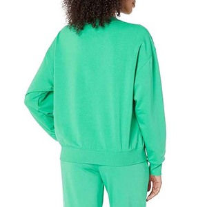 เสื้อกันหนาวแบบวินเทจของผู้หญิงเสื้อสเวตเชิ้ตคอกลมแขนยาวผ้าฟลีซ450gsm สำหรับฤดูหนาว - Product Image 2