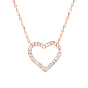 Chaîne pendentif en forme de coeur Rikhava avec diamants ronds de haute qualité Pendentifs et breloques de mode élégants pour mariage et fiançailles - Product Image 6