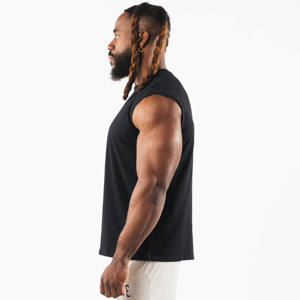 2023 nouveau athlétique course à pied coton biologique entraînement en gros Gym Muscle sans manches Gym hommes haut débardeur - Product Image 4